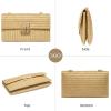 imageSWEETV Straw Purse Woven Beach Bag Summer Straw Clutch Purse Boho Crossbody Bags for Women Small Raffia Shoulder BagKhaki