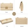 imageSWEETV Straw Purse Woven Beach Bag Summer Straw Clutch Purse Boho Crossbody Bags for Women Small Raffia Shoulder BagPearl White
