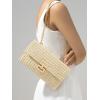 imageSWEETV Straw Purse Woven Beach Bag Summer Straw Clutch Purse Boho Crossbody Bags for Women Small Raffia Shoulder BagPearl White
