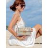 imageSWEETV Straw Purse Woven Beach Bag Summer Straw Clutch Purse Boho Crossbody Bags for Women Small Raffia Shoulder BagRainbow