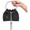 imageSWEETV Womens Rhinestone Bucket Bag Sparkly Sequin Evening Handbag Purse for FormalWeddingCocktailPromPartyClubBlack