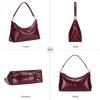 imageShoulder Bag PU Leather Purses for Women Trendy Cute Hobo Bags with Zip Closure Designer Tote HandbagsRed