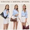 imageShoulder Bag PU Leather Purses for Women Trendy Cute Hobo Bags with Zip Closure Designer Tote HandbagsRed