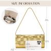 imageWoven Evening Clutch Purses for Women PU Crossbody Shoulder Purse Handbag for Evening Formal Events Wedding PartyGold