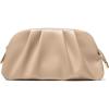 imageSWEETV Dressy Vegan Leather Clutch Purse for Women Formal Soft Pleated PU Evening Clutch for Weddings Proms CocktailGemmaApricot Beige