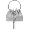 imageSWEETV Womens Rhinestone Bucket Bag Sparkly Sequin Evening Handbag Purse for FormalWeddingCocktailPromPartyClubSilver