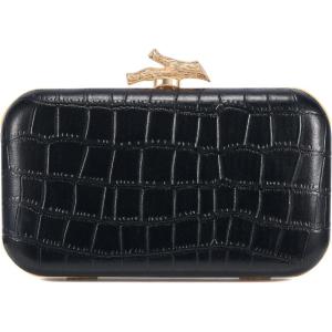 imageClutch Purses for Women EveningWedding Chic Woven Bag Formal PU Leather Purse Designer Handbags for WomenBlackcrocodile