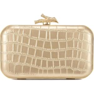 imageClutch Purses for Women EveningWedding Chic Woven Bag Formal PU Leather Purse Designer Handbags for WomenGoldcrocodile