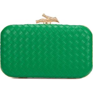 imageClutch Purses for Women EveningWedding Chic Woven Bag Formal PU Leather Purse Designer Handbags for WomenGreenwoven