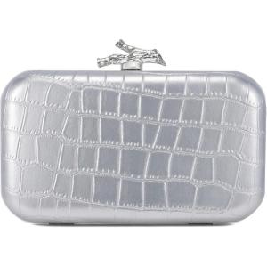 imageClutch Purses for Women EveningWedding Chic Woven Bag Formal PU Leather Purse Designer Handbags for WomenSilvercrocodile