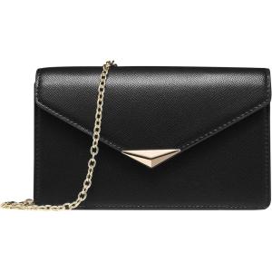 imageSWEETV Classic Envelope Clutch Purses for Women Elegant PU Leather Handbags for Evening Weddings Parties and Formal EventsBlack