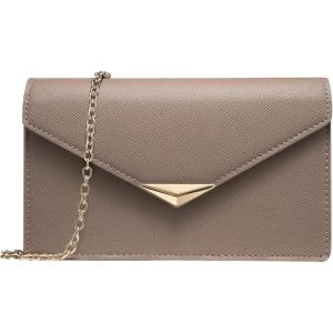 imageSWEETV Classic Envelope Clutch Purses for Women Elegant PU Leather Handbags for Evening Weddings Parties and Formal EventsTaupe
