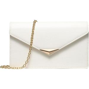 imageSWEETV Classic Envelope Clutch Purses for Women Elegant PU Leather Handbags for Evening Weddings Parties and Formal EventsWhite