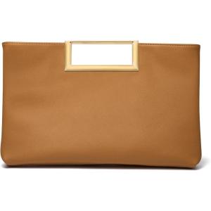 imageSWEETV Clutch Purses for Women Evening Formal Fashion PU Leather Purse for Prom Cocktail and WeddingNinaBronze Brown