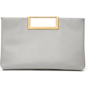 imageSWEETV Clutch Purses for Women Evening Formal Fashion PU Leather Purse for Prom Cocktail and WeddingNinaGrey