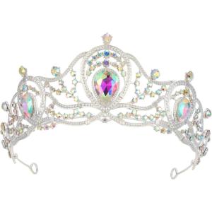 imageSWEETV Silver Wedding Crystal Tiaras and Crowns for Women Bride Royal Queen Headband Princess Quinceanera Headpieces for Birthday Prom Pageant PartyAurora BorealisDreamcatcher