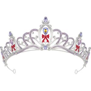 imageSWEETV Silver Wedding Crystal Tiaras and Crowns for Women Bride Royal Queen Headband Princess Quinceanera Headpieces for Birthday Prom Pageant PartyPurpleBalloon