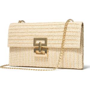 imageSWEETV Straw Purse Woven Beach Bag Summer Straw Clutch Purse Boho Crossbody Bags for Women Small Raffia Shoulder BagPearl White