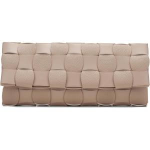 imageWoven Evening Clutch Purses for Women PU Crossbody Shoulder Purse Handbag for Evening Formal Events Wedding PartyApricot Beige