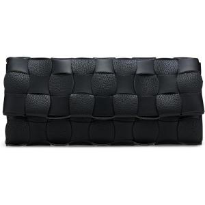 imageWoven Evening Clutch Purses for Women PU Crossbody Shoulder Purse Handbag for Evening Formal Events Wedding PartyBlack
