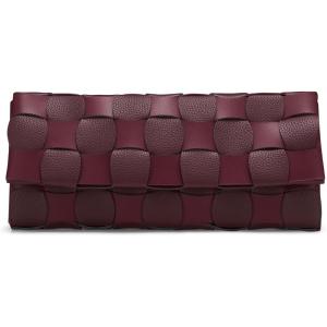 imageWoven Evening Clutch Purses for Women PU Crossbody Shoulder Purse Handbag for Evening Formal Events Wedding PartyBurgundy
