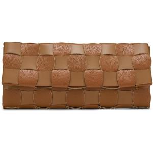 imageWoven Evening Clutch Purses for Women PU Crossbody Shoulder Purse Handbag for Evening Formal Events Wedding PartyCaramel
