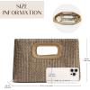 imageChic Straw Clutch Purses for Women with Top Handle Summer Bag Ideal Vacation Handbags and Woven Boho Beach BagsBrown