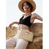 imageChic Straw Clutch Purses for Women with Top Handle Summer Bag Ideal Vacation Handbags and Woven Boho Beach BagsPearl White