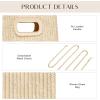 imageChic Straw Clutch Purses for Women with Top Handle Summer Bag Ideal Vacation Handbags and Woven Boho Beach BagsPearl White