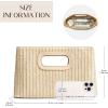 imageChic Straw Clutch Purses for Women with Top Handle Summer Bag Ideal Vacation Handbags and Woven Boho Beach BagsPearl White