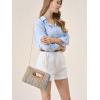 imageChic Straw Clutch Purses for Women with Top Handle Summer Bag Ideal Vacation Handbags and Woven Boho Beach BagsRainbow