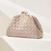 imageDressy Woven Clutch Purses for Women Evening Wedding Formal OccasionDumpling Crossbody Shoulder Handbags for WomenApricot Beige