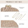 imageDressy Woven Clutch Purses for Women Evening Wedding Formal OccasionDumpling Crossbody Shoulder Handbags for WomenApricot Beige