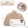 imageDressy Woven Clutch Purses for Women Evening Wedding Formal OccasionDumpling Crossbody Shoulder Handbags for WomenApricot Beige
