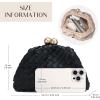 imageDressy Woven Clutch Purses for Women Evening Wedding Formal OccasionDumpling Crossbody Shoulder Handbags for WomenBlack