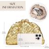 imageDressy Woven Clutch Purses for Women Evening Wedding Formal OccasionDumpling Crossbody Shoulder Handbags for WomenGold