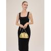 imageDressy Woven Clutch Purses for Women Evening Wedding Formal OccasionDumpling Crossbody Shoulder Handbags for WomenGold
