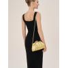 imageDressy Woven Clutch Purses for Women Evening Wedding Formal OccasionDumpling Crossbody Shoulder Handbags for WomenGold