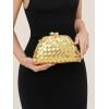 imageDressy Woven Clutch Purses for Women Evening Wedding Formal OccasionDumpling Crossbody Shoulder Handbags for WomenGold