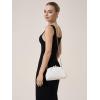 imageDressy Woven Clutch Purses for Women Evening Wedding Formal OccasionDumpling Crossbody Shoulder Handbags for WomenWhite
