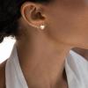 imageSWEETV 18K Gold Plated Pearl Earrings for Women Trendy Pearl Stud Earrings Dainty CZ Pearl and Gold Earrings Hypoallergenic Jewelry GiftGold