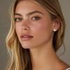 imageSWEETV 18K Gold Plated Pearl Earrings for Women Trendy Pearl Stud Earrings Dainty CZ Pearl and Gold Earrings Hypoallergenic Jewelry GiftGold