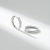 imageSWEETV 925 Sterling Silver Hoop Earrings for Women  Small Lightweight Hypoallergenic Huggie Hoops01SilverCZ