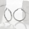 imageSWEETV 925 Sterling Silver Hoop EarringsChunky Huggie Earrings for Women Diameter 25304050MM3Silver40mm