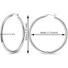 imageSWEETV 925 Sterling Silver Hoop EarringsChunky Huggie Earrings for Women Diameter 25304050MM4Silver50mm