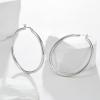 imageSWEETV 925 Sterling Silver Hoop EarringsChunky Huggie Earrings for Women Diameter 25304050MM4Silver50mm