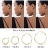 imageSWEETV Big Hoop Earrings for Women 14K Gold Plated 925 Sterling Silver Post Hypoallergenic Large HoopsGold40mm