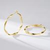 imageSWEETV Big Hoop Earrings for Women 14K Gold Plated 925 Sterling Silver Post Hypoallergenic Large HoopsGold40mm