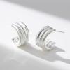 imageSWEETV Chunky Gold Earrings for Women 14K Plated Gold Statement Earrings Small GoldSilver Hoop Earrings Trendy Open Hoop Earrings for Women Tiny Huggie Hoop for Adult01 Silver