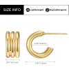 imageSWEETV Chunky Gold Earrings for Women 14K Plated Gold Statement Earrings Small GoldSilver Hoop Earrings Trendy Open Hoop Earrings for Women Tiny Huggie Hoop for Adult01 Gold